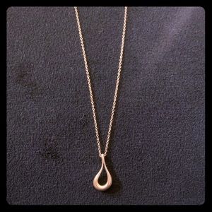 Tiffany & Co Peretti Silver Open Teardrop Necklace